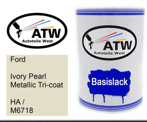 Ford, Ivory Pearl Metallic Tricoat, HA / M6718: 500ml Lackdose, von ATW Autoteile West.